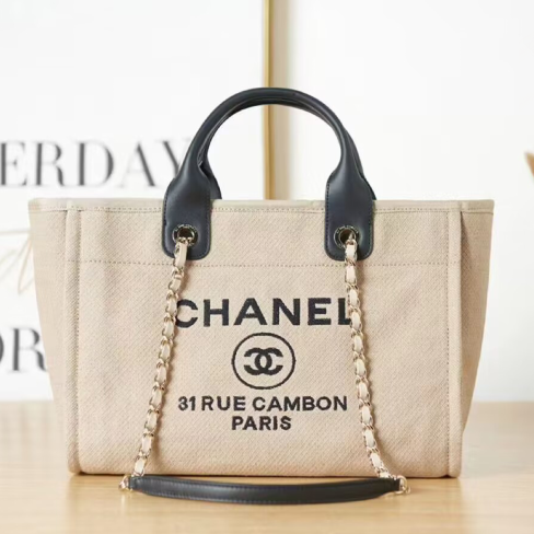 シャネル CHANEL トートバッグ レディース ベージュ ブラック AS3257 B08029 NI018
