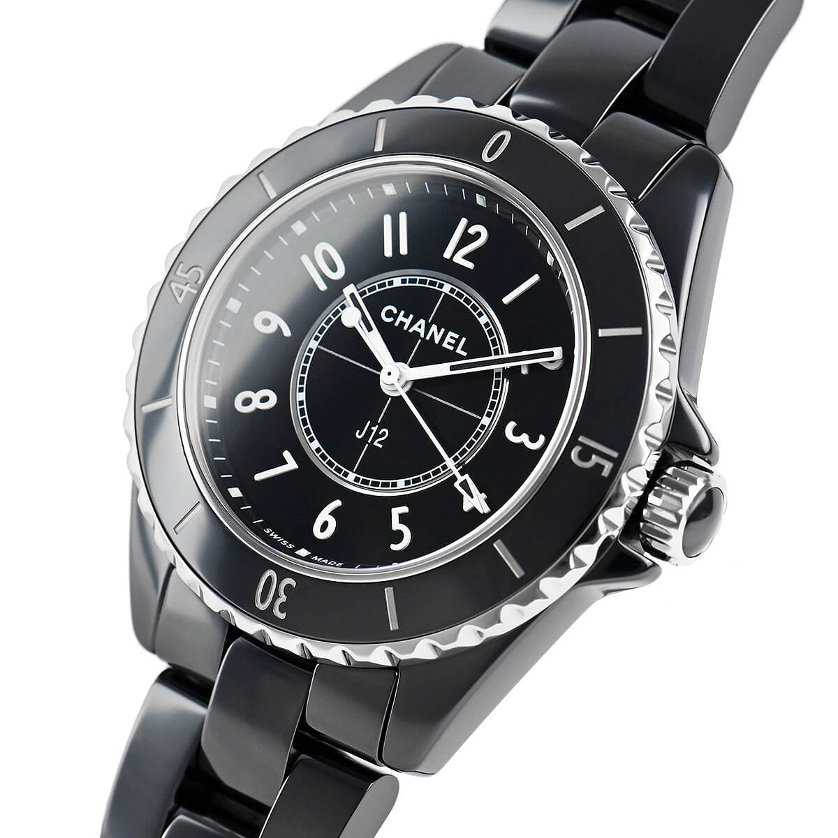シャネル  J12 33MM ブラック レディース H5695