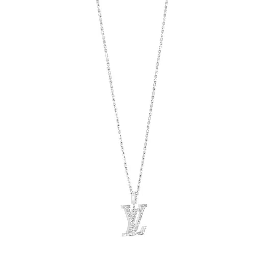 ルイヴィトン激安 ネックレス ペンダント LV XL ホワイトゴールド×ダイヤモンド Q93821