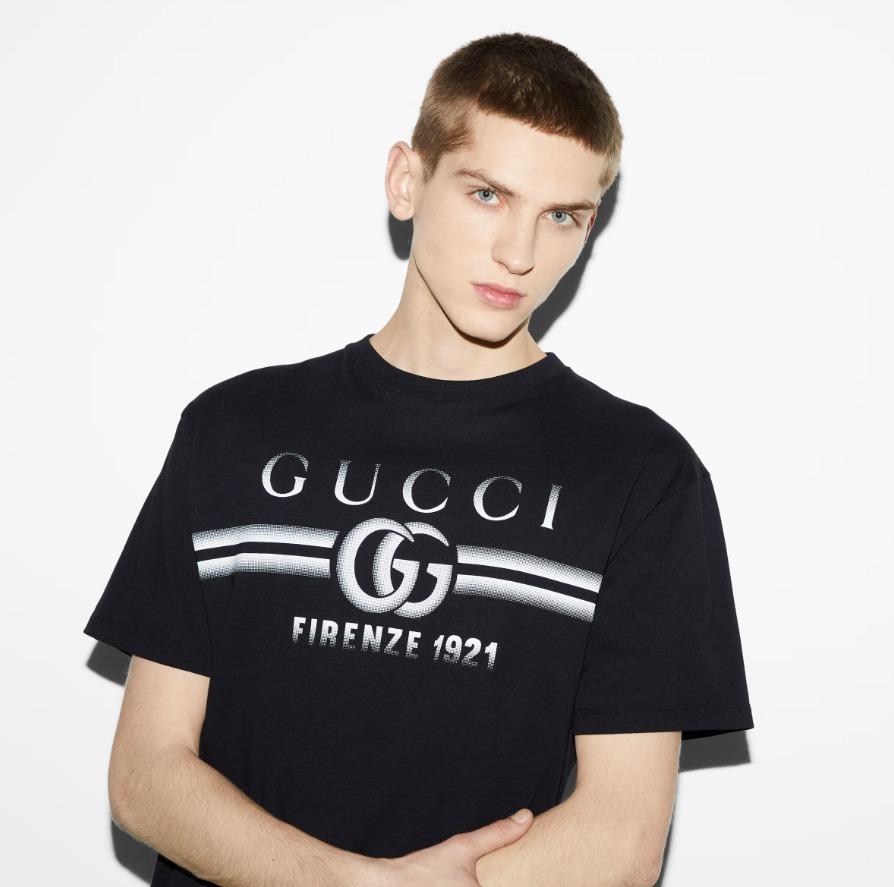 グッチ“GUCCI”プリント コットンジャージー Tシャツ 785345 XJGKJ 1070