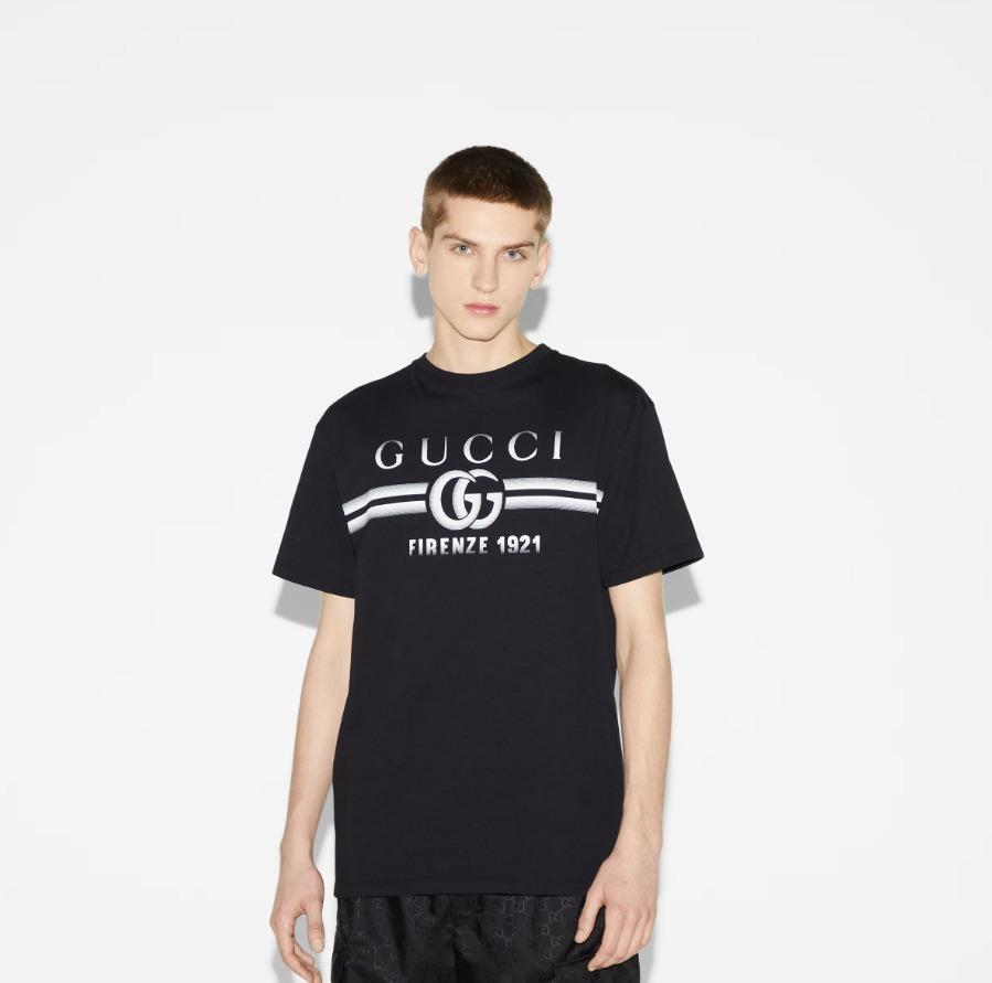 グッチ“GUCCI”プリント コットンジャージー Tシャツ 785345 XJGKJ 1070