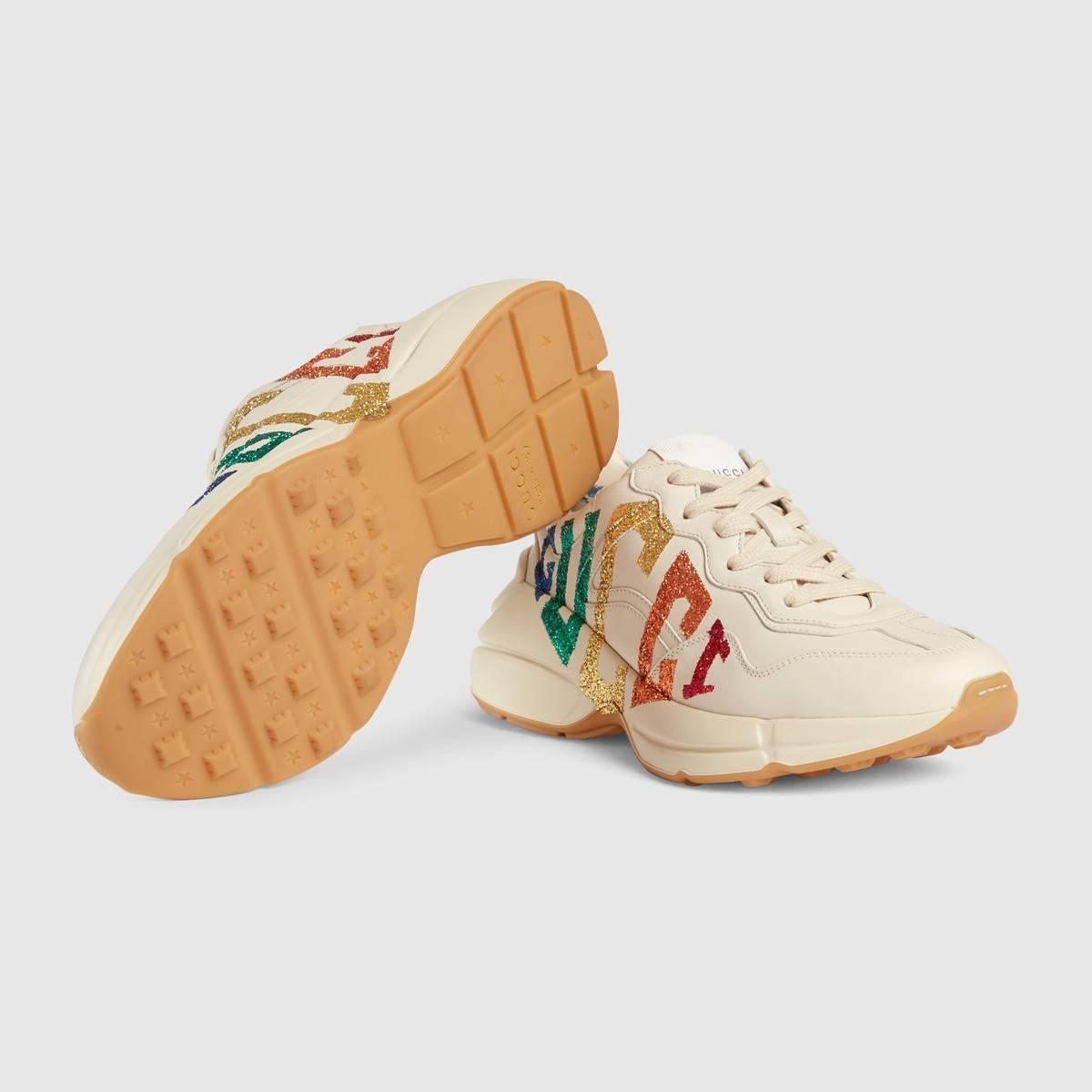 グッチ Gucci Women's レインボーグリッター スニーカー 524990 DRW00 9022