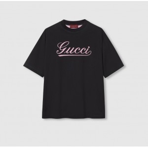 Gucci スクリプト プリント コットン Tシャツ 798769 XJGQ3 1142