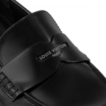 LOUIS VUITTON レコード ライン ローファー 黒 ロゴ 1AC9I9