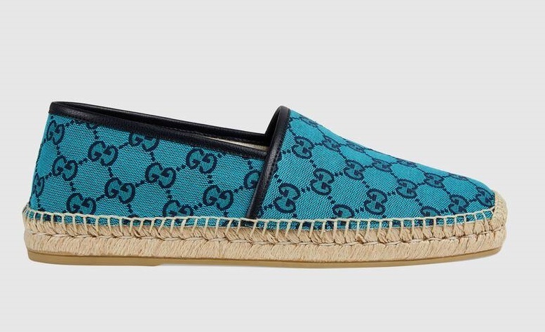 GUCCI レザートリミング ロゴ キャンバスエスパドリーユ 663655 9SFV0 4276