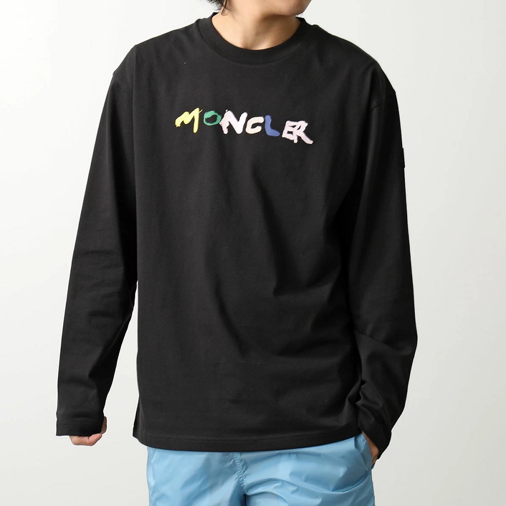 モンクレールTシャツ  メンズ 長袖 カットソー ロゴT ロンT アイコンパッチ クルーネック コットン 8D00012 829HP 998