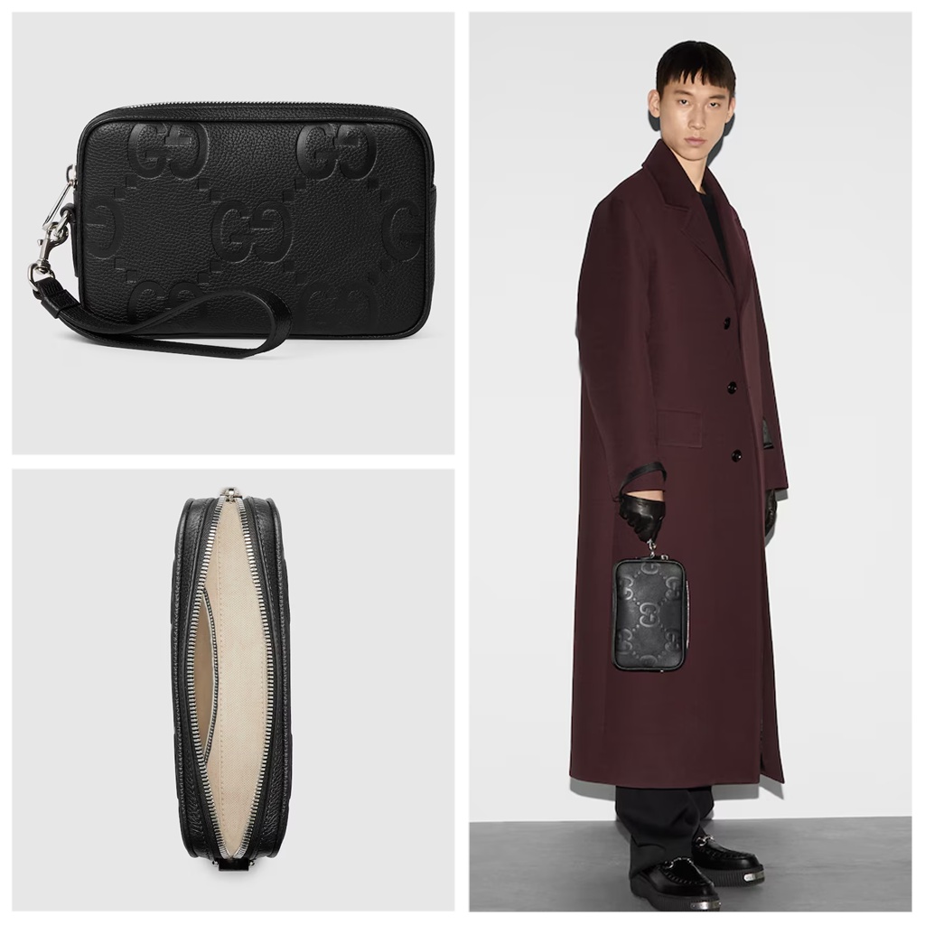 GUCCI ジャンボGG スモールポーチ ブラック ‎802148 AABY0 1000