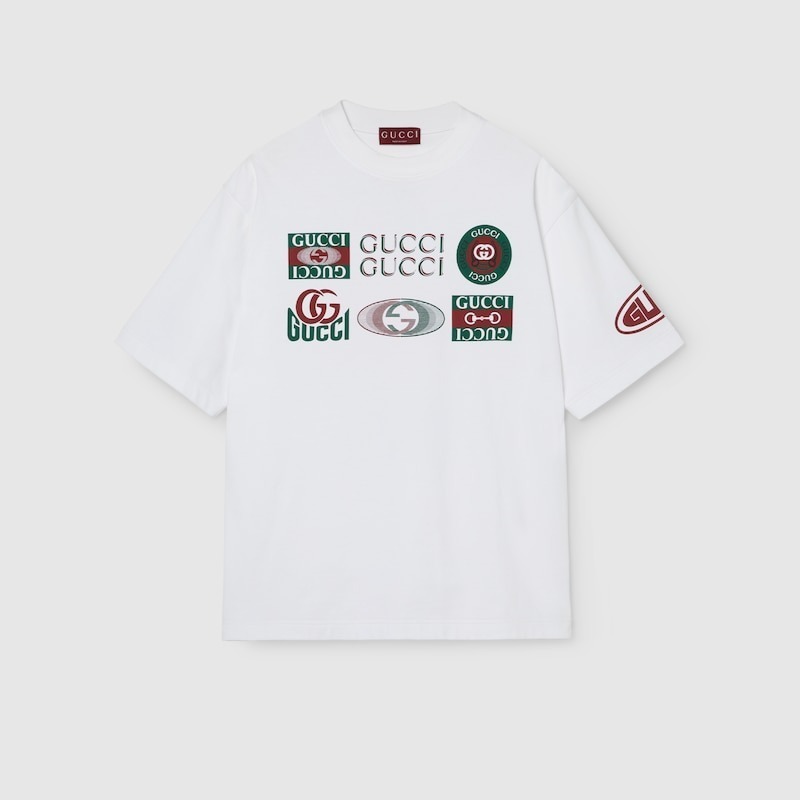 グッチ プリント コットンジャージー Tシャツ 784361 XJGQY 9074