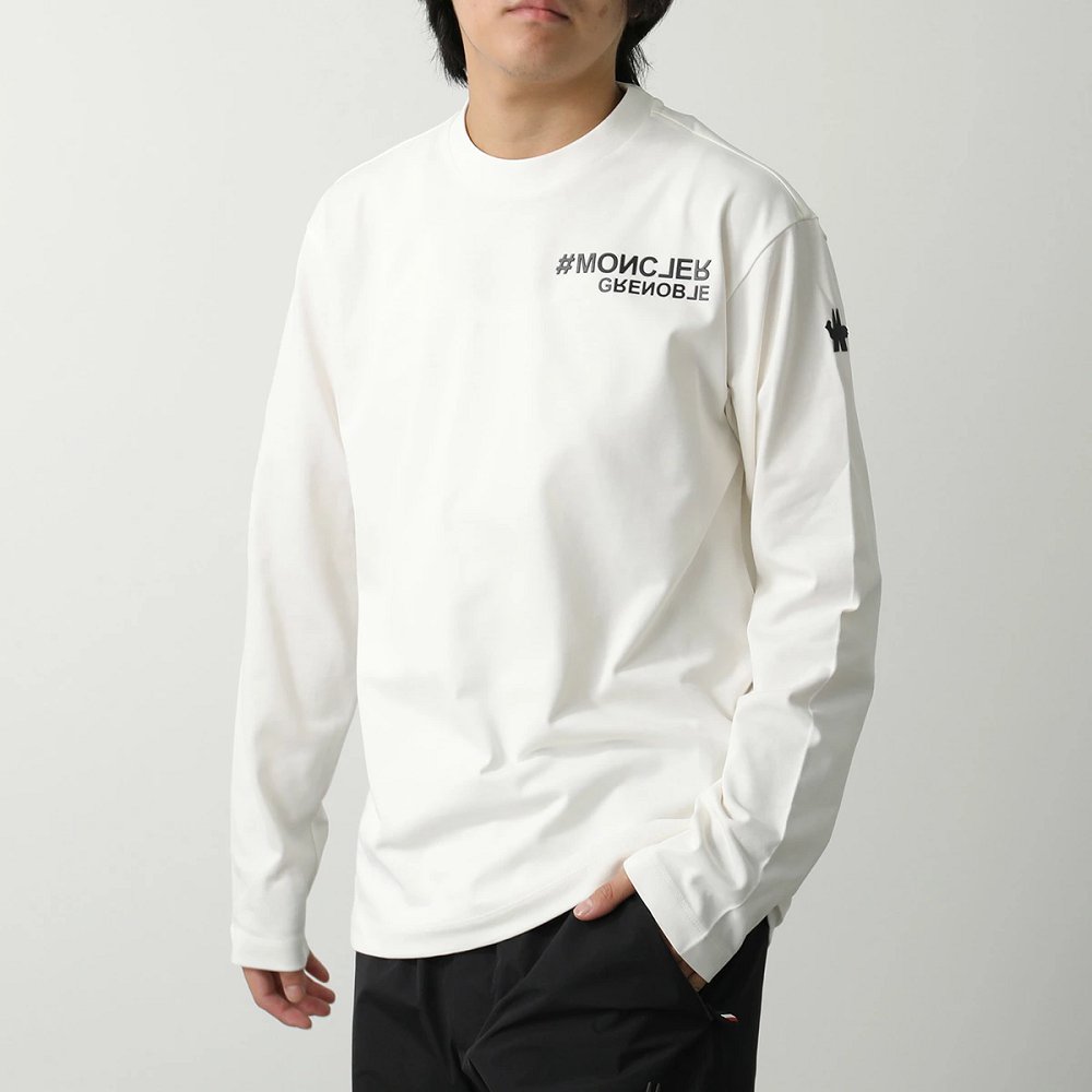 モンクレール グルノーブル Tシャツ メンズ 長袖 ロンT ロゴ コットン クルーネック 8D00006 83927 041