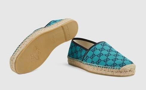 GUCCI レザートリミング ロゴ キャンバスエスパドリーユ 663655 9SFV0 4276