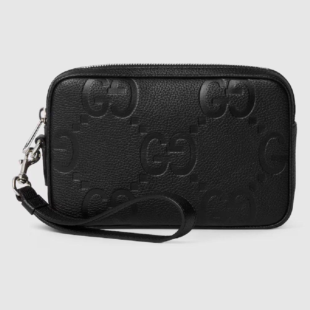 GUCCI ジャンボGG スモールポーチ ブラック ‎802148 AABY0 1000