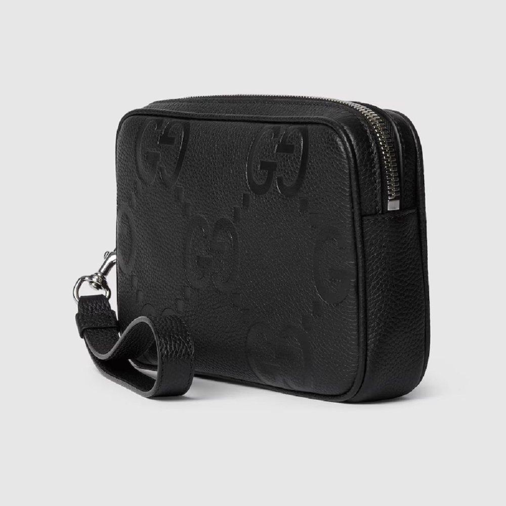 GUCCI ジャンボGG スモールポーチ ブラック ‎802148 AABY0 1000