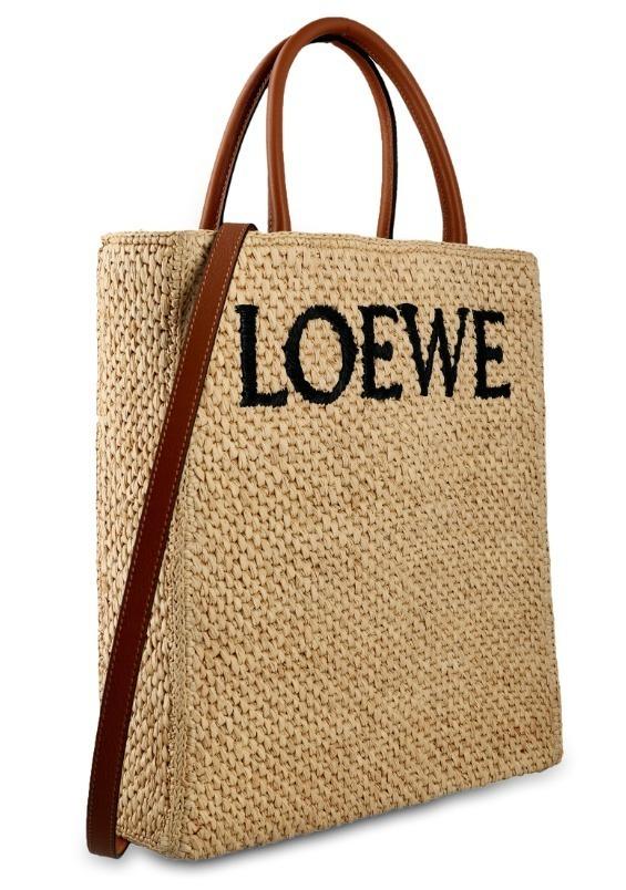 ロエベ STANDARD TOTE A4 RAFIAA スタンダード トートバッグ ショルダーバッグ 2way ラフィア レザー レディース A563R18X02