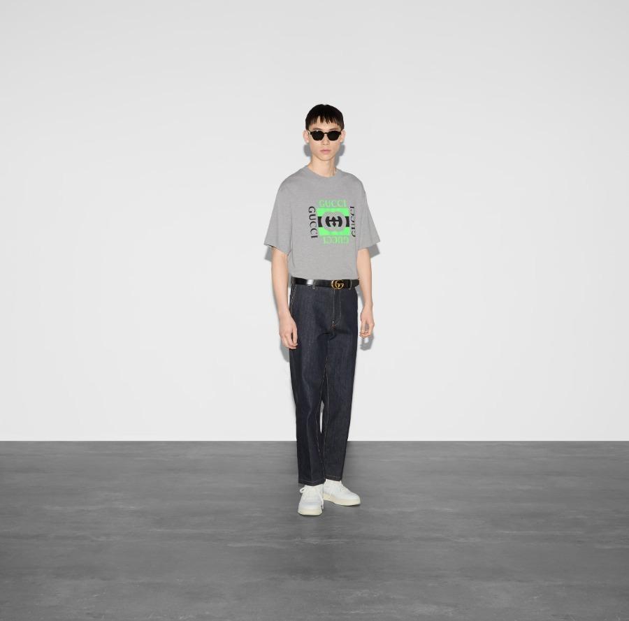 GUCCI プリント コットンジャージー Tシャツ 784361 XJGNA 1232