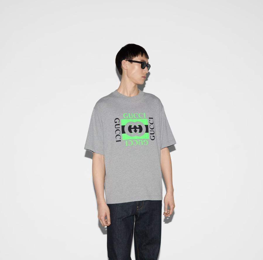 GUCCI プリント コットンジャージー Tシャツ 784361 XJGNA 1232