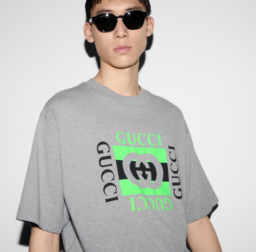GUCCI プリント コットンジャージー Tシャツ 784361 XJGNA 1232