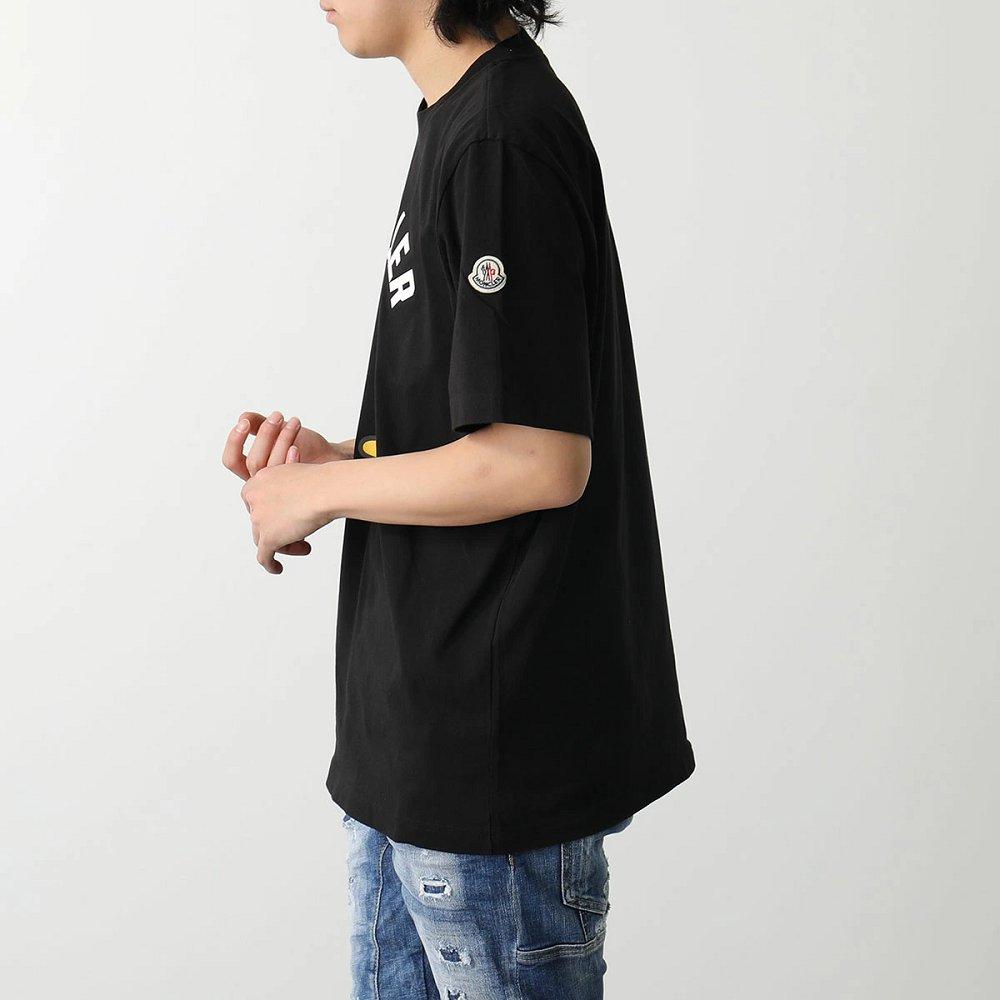 モンクレールTシャツ メンズ 半袖 クルーネック カットソー コットン ロゴ アイコンパッチ 8C00058 8390T 999