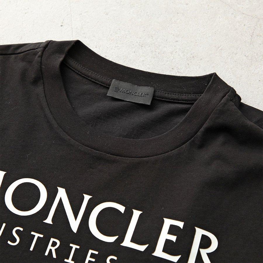 モンクレール マットブラック Tシャツ メンズ 半袖 カットソー ロゴT ラバーアイコンパッチ 8C00014 89A17 999
