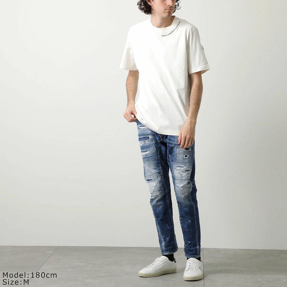 モンクレール 半袖 Tシャツ メンズ クルーネック ロゴ コットン 8C00044 8390T