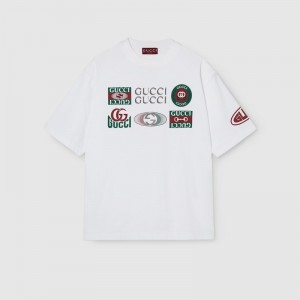 グッチ プリント コットンジャージー Tシャツ 784361 XJGQY 9074