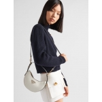 PRADA アーケ Re-Nylon xブラッシュドレザー ショルダーバッグ アーチ型レザー 1BC199_ASK_F0009_V_OOO