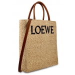 ロエベ STANDARD TOTE A4 RAFIAA スタンダード トートバッグ ショルダーバッグ 2way ラフィア レザー レディース A563R18X02