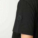 モンクレール マットブラック Tシャツ メンズ 半袖 カットソー ロゴT ラバーアイコンパッチ 8C00014 89A17 999