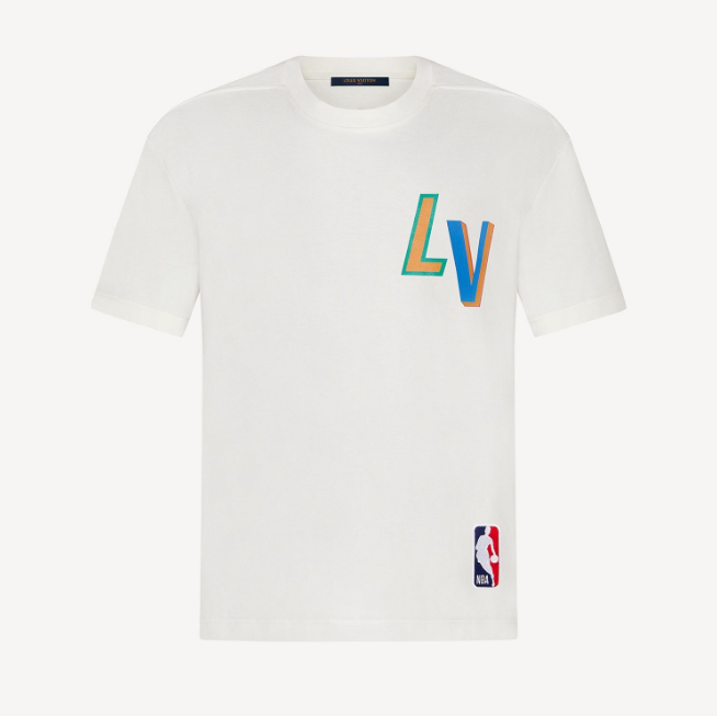 ルイヴィトン LV×NBAフロントアンドバックレタープリントTシャツ 1A8X8P