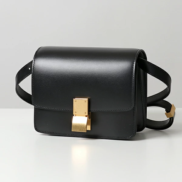 セリーヌ クラシックボックス スモール レザー ショルダーバッグ ポシェット 鞄 Black レディース 189183DLS.38NO