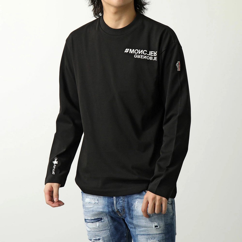 モンクレール グルノーブル 長袖 Tシャツ メンズ ロンT ロゴ コットン クルーネック 8D00001 83927 999