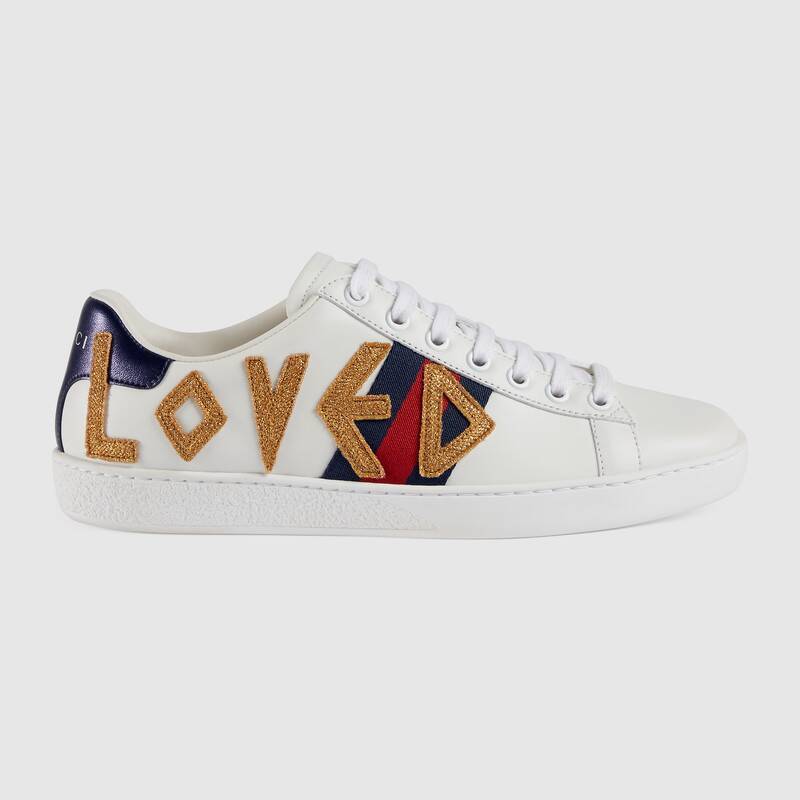 グッチ GUCCI 〔エース〕LOVED エンブロイダリー付き スニーカー 505328 DOPE0 9095