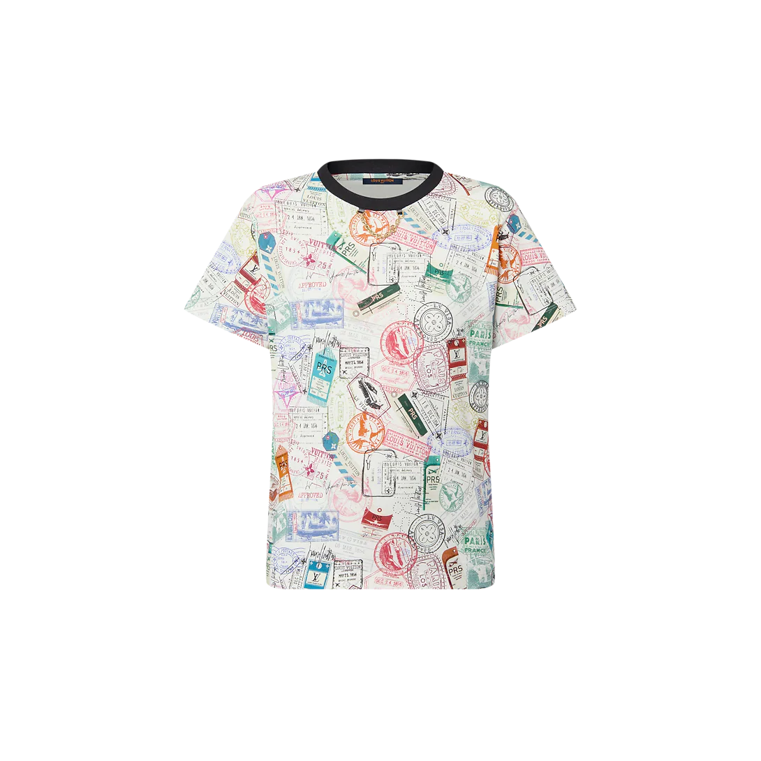 ルイヴィトン フライト･モードトラベルスタンプ Tシャツ 1AGDLA
