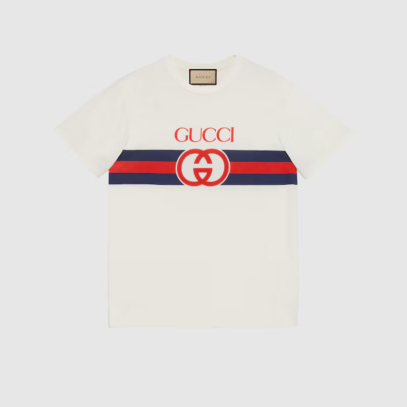 グッチ インターロッキングG コットン Tシャツ ストライプ 548334 XJET1 9095