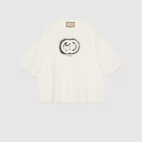 グッチ GUCCI ロゴプリントコットンTシャツ 768462 XJF66 9095