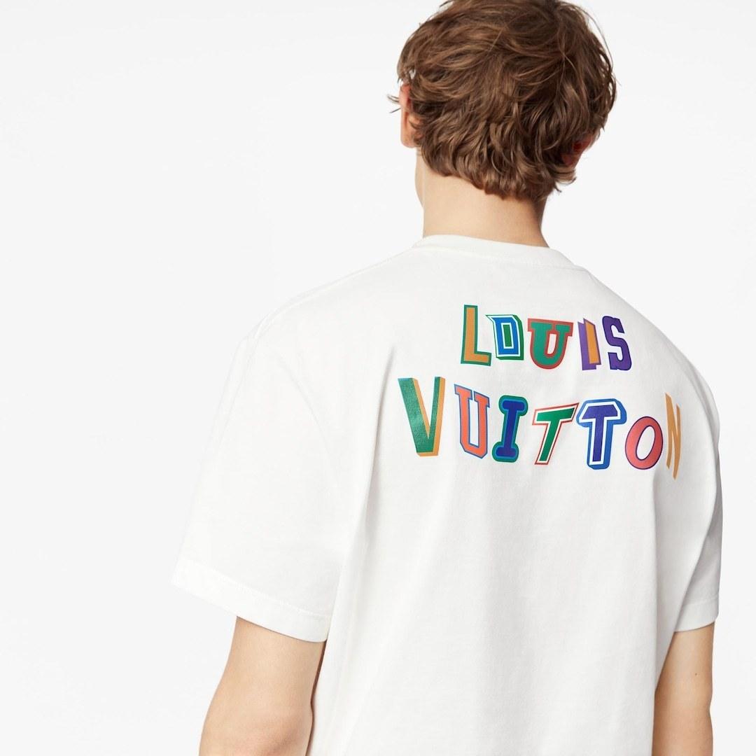 ルイヴィトン LV×NBAフロントアンドバックレタープリントTシャツ 1A8X8P
