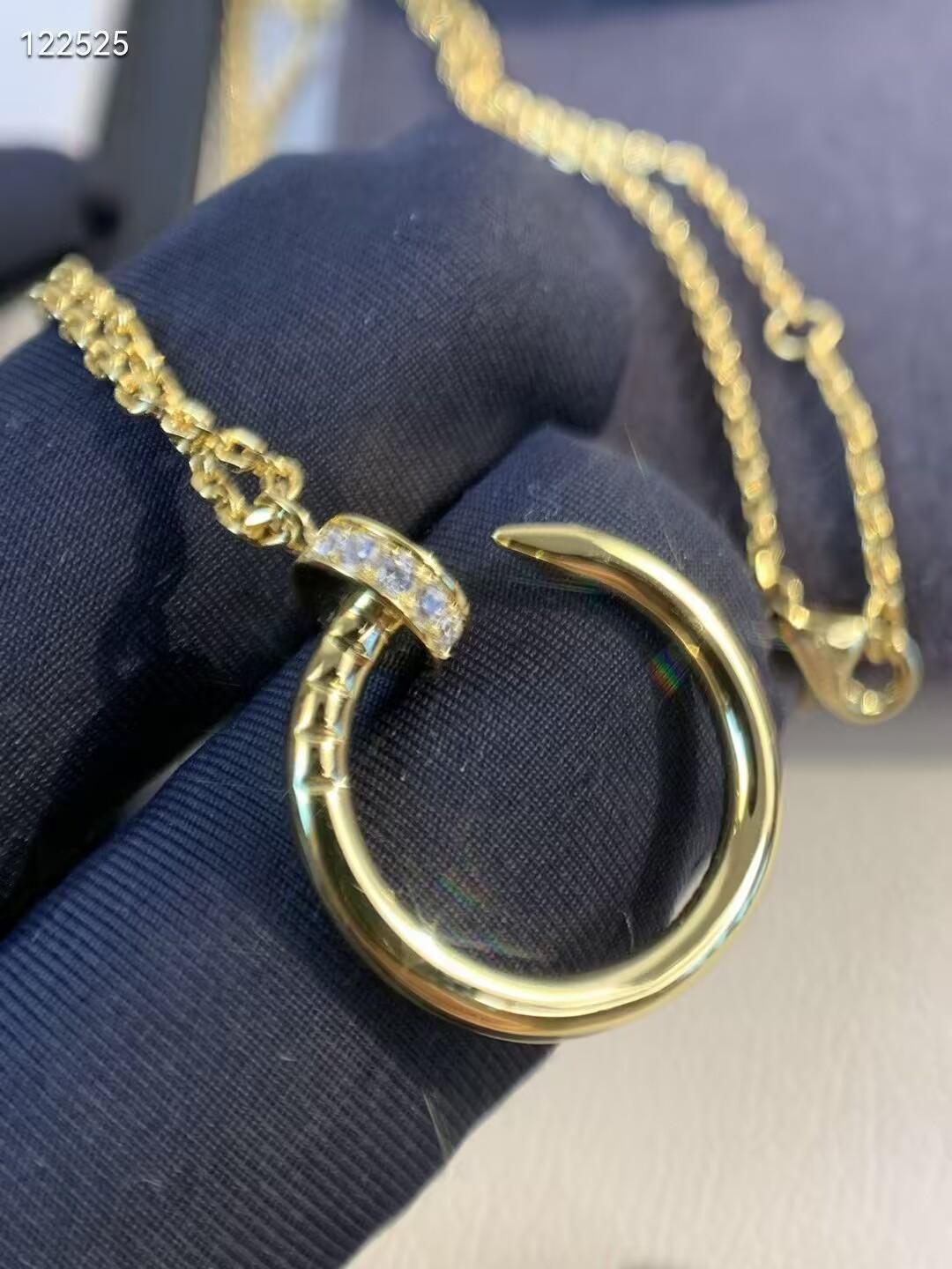 カルティエ ネックレス ジュスト アン クル 釘モチーフ パヴェ B7224511