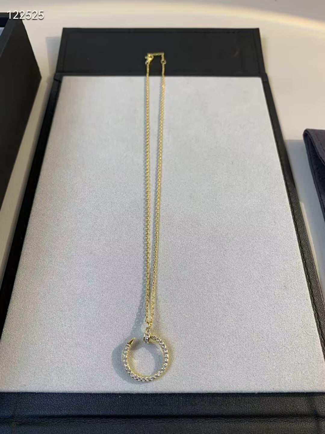 カルティエ ネックレス ジュスト アン クル 釘モチーフ パヴェ B7224511