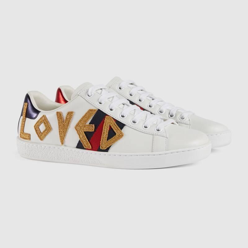 グッチ GUCCI 〔エース〕LOVED エンブロイダリー付き スニーカー 505328 DOPE0 9095