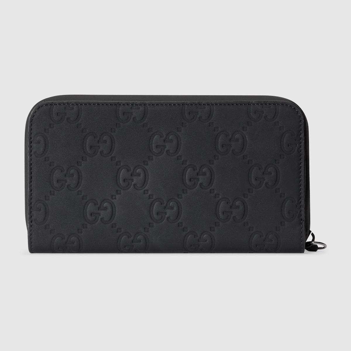 グッチ ラウンドファスナー長財布 GG ラバーエフェクト ウォレット 771421 AADM4 1000