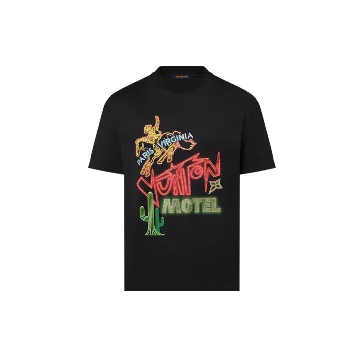 ルイヴィトン グラフィックエンベリッシュドコットンTシャツ 1AFXNI