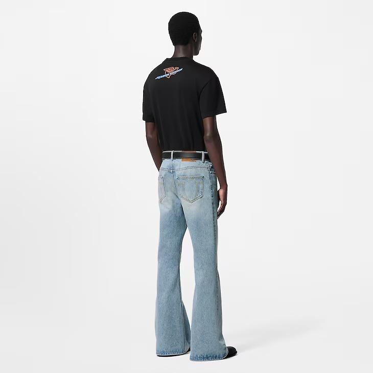 ルイヴィトン グラフィックエンベリッシュドコットンTシャツ 1AFXNI