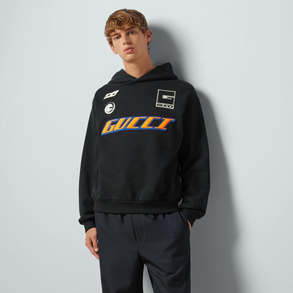 グッチ コットンジャージー フーデッド スウェットシャツ 778379 XJGEN 1082