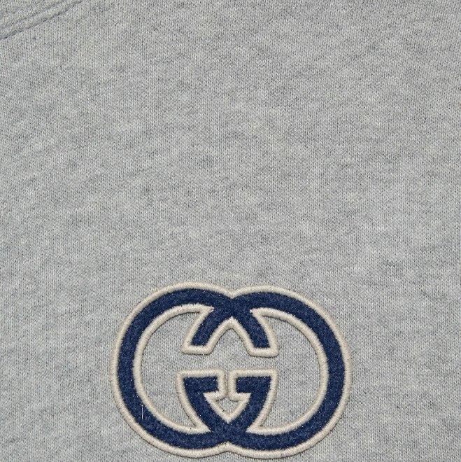 グッチ GUCCI フーデッドスウエットシャツ グレー コットン 756649 XJFWA 1037