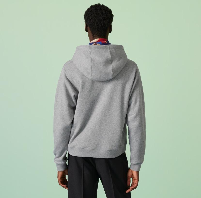 グッチ GUCCI フーデッドスウエットシャツ グレー コットン 756649 XJFWA 1037