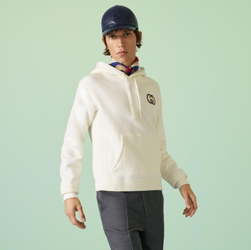グッチ フーデッドスウエットシャツ オフホワイト 756649 XJFV9 9088