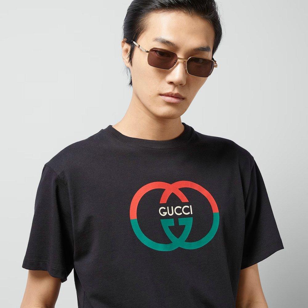 グッチ プリント コットンジャージー Tシャツ 771758 XJF68