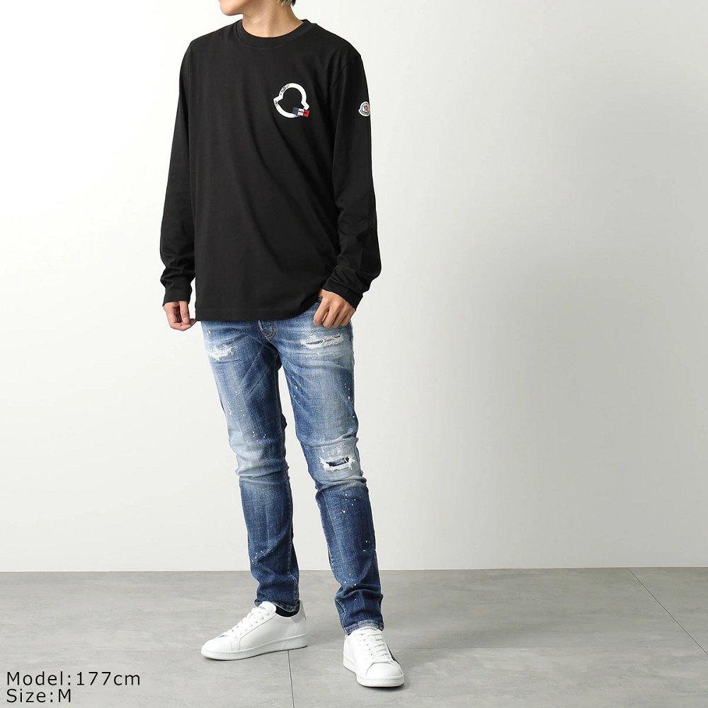 モンクレール 長袖Tシャツ メンズ ロングスリーブ ロンT ロゴ クルーネック コットン  8D00016 8390T