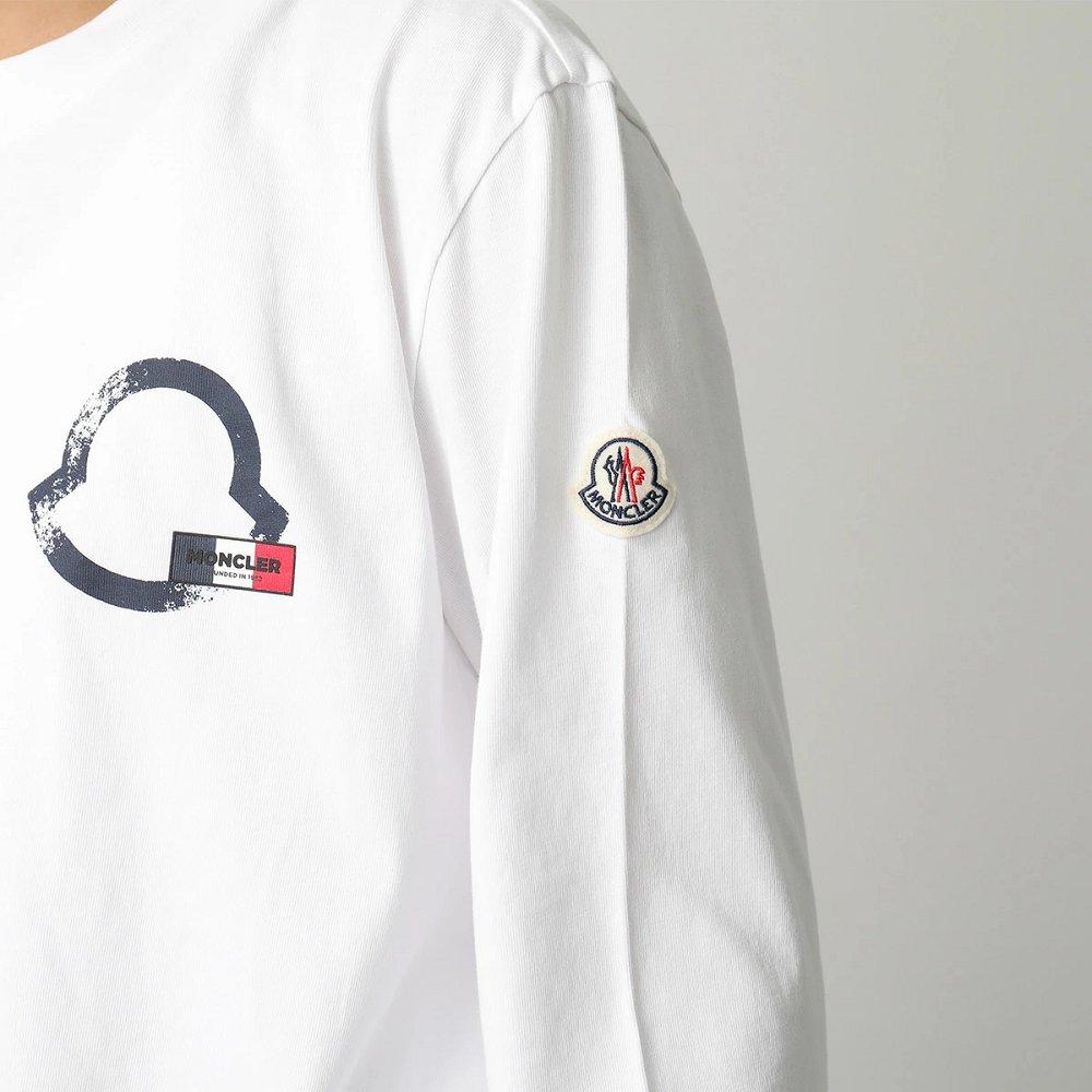 モンクレール 長袖Tシャツ メンズ ロングスリーブ ロンT ロゴ クルーネック コットン  8D00016 8390T