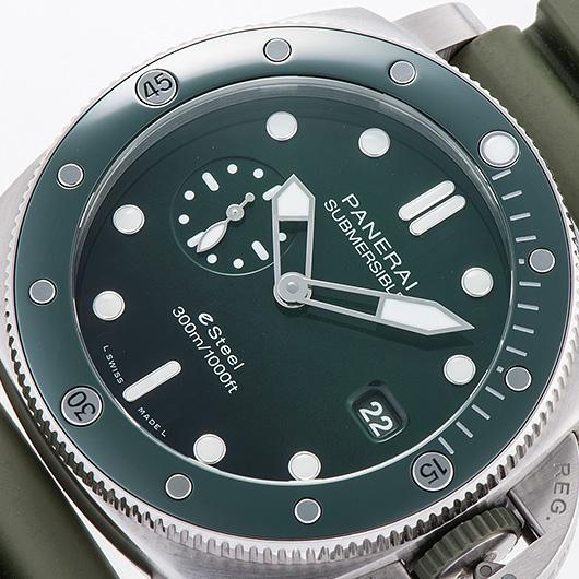 パネライ代引き サブマーシブル クアランタクアトロ ESTEEL ヴェルデ ズメラルド PAM01287