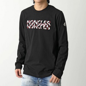 モンクレール Tシャツ メンズ 長袖 ロンT カットソー ロゴT コットン クルーネック 8D00009 8390T 999